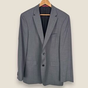 Hugo Boss Red Label Blazer Sport Coat Men 42L Gray 2 Button Italian Wool Jacket